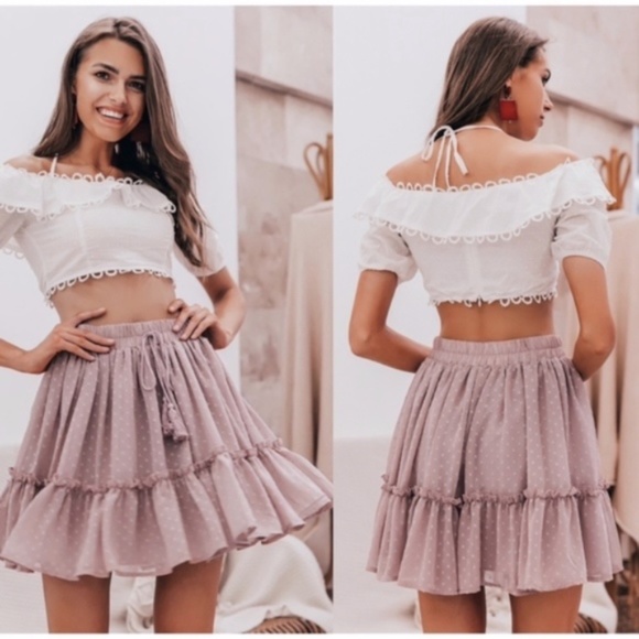 CYNTHIA Mini Skirt - BLUSH - Picture 3 of 4